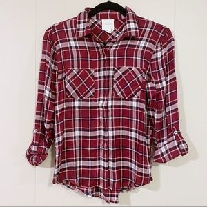 NWT Harper Heritage Burgundy Plaid Shirt